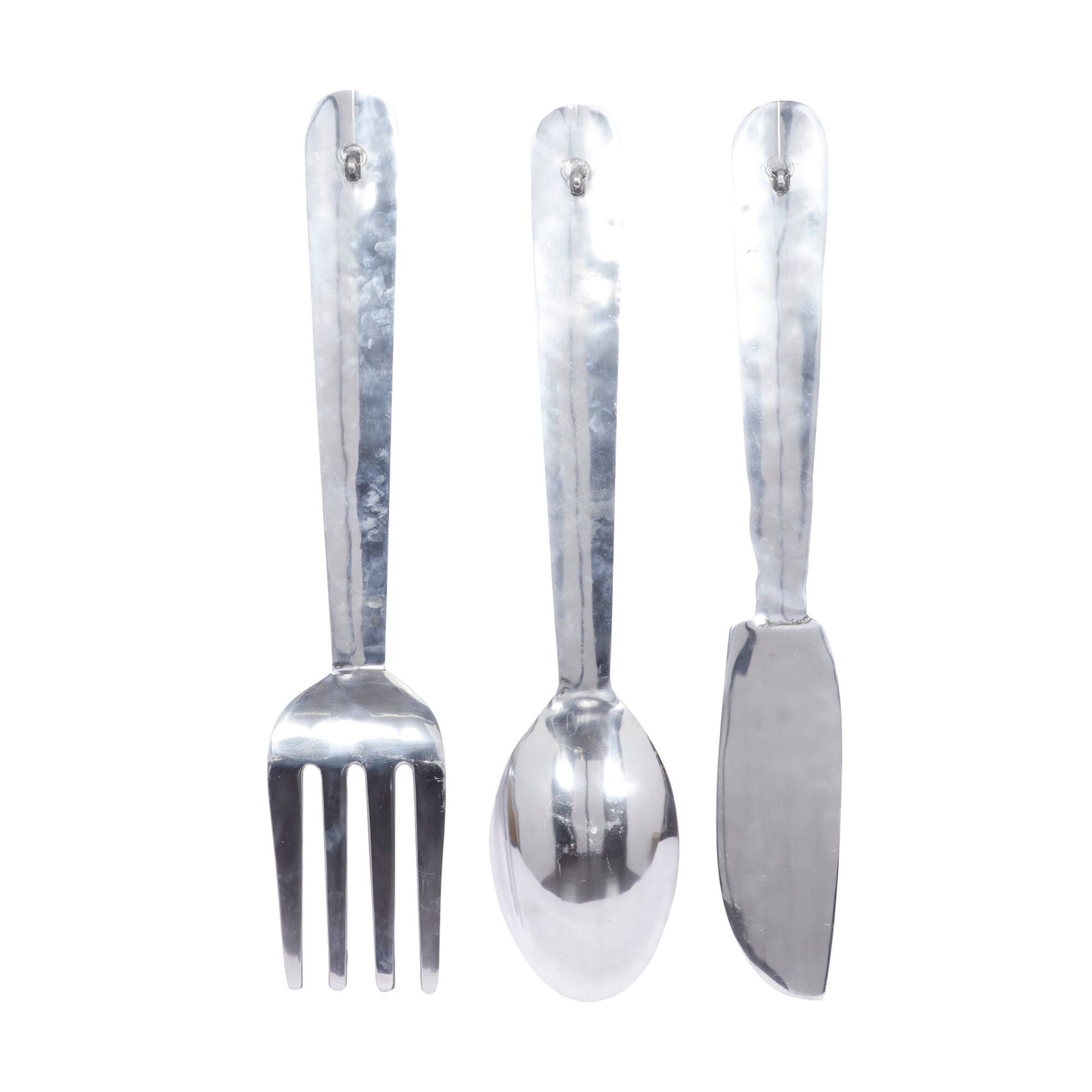 36" Silver Aluminum Traditional Wall Décor Set, 3ct.